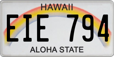 HI license plate EIE794
