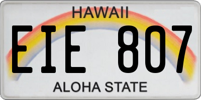 HI license plate EIE807