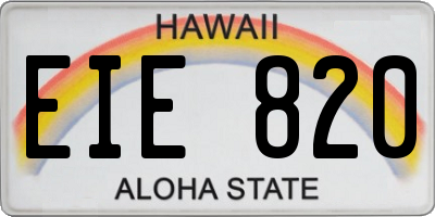 HI license plate EIE820