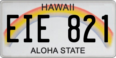 HI license plate EIE821