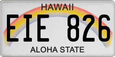 HI license plate EIE826