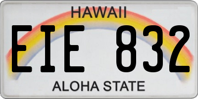 HI license plate EIE832