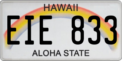 HI license plate EIE833