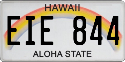 HI license plate EIE844