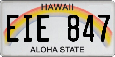 HI license plate EIE847