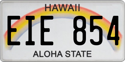 HI license plate EIE854