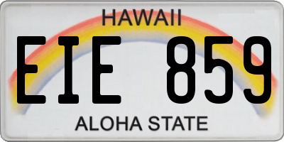 HI license plate EIE859