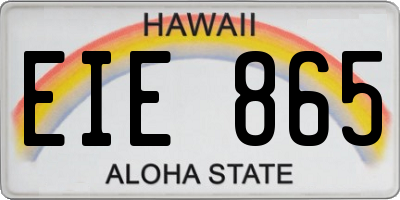 HI license plate EIE865