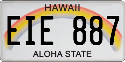 HI license plate EIE887