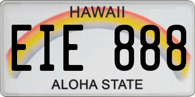HI license plate EIE888