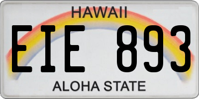 HI license plate EIE893
