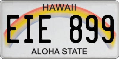 HI license plate EIE899