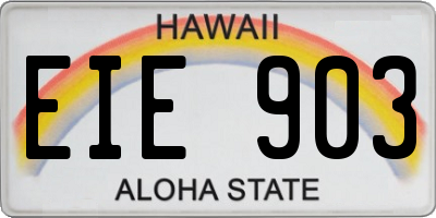 HI license plate EIE903
