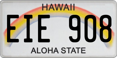 HI license plate EIE908