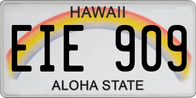 HI license plate EIE909