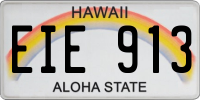HI license plate EIE913