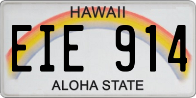 HI license plate EIE914