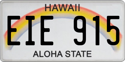 HI license plate EIE915