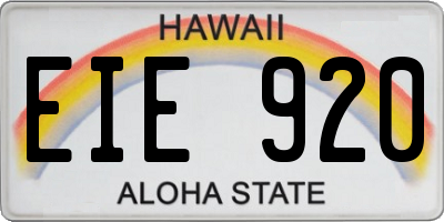 HI license plate EIE920