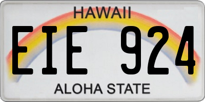 HI license plate EIE924