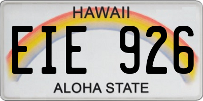 HI license plate EIE926