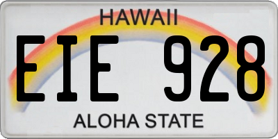 HI license plate EIE928