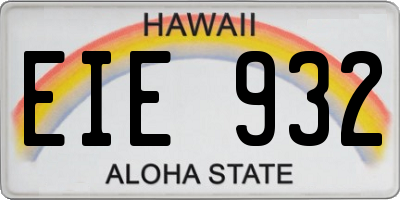 HI license plate EIE932