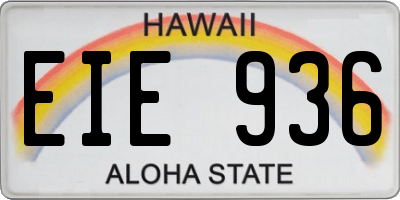 HI license plate EIE936