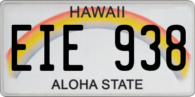 HI license plate EIE938