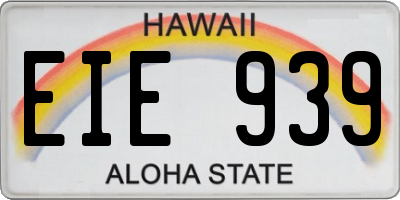 HI license plate EIE939