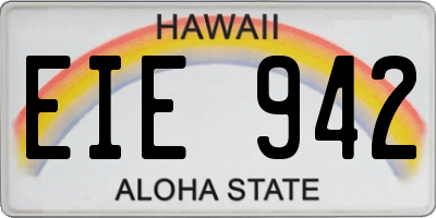 HI license plate EIE942