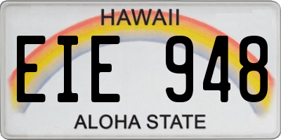 HI license plate EIE948