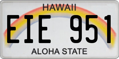 HI license plate EIE951