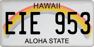 HI license plate EIE953