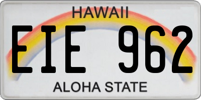 HI license plate EIE962