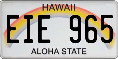 HI license plate EIE965