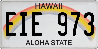 HI license plate EIE973