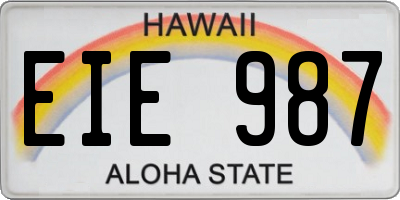 HI license plate EIE987
