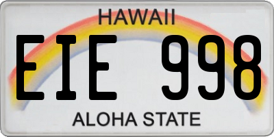 HI license plate EIE998