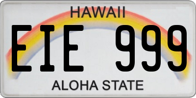 HI license plate EIE999