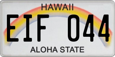 HI license plate EIF044