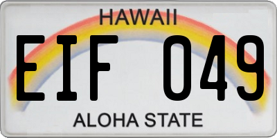 HI license plate EIF049