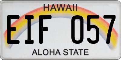 HI license plate EIF057