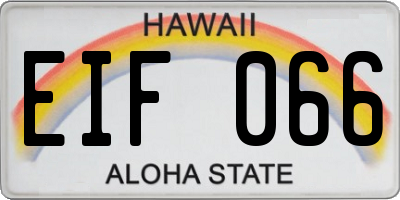HI license plate EIF066