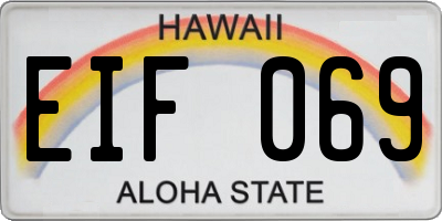 HI license plate EIF069
