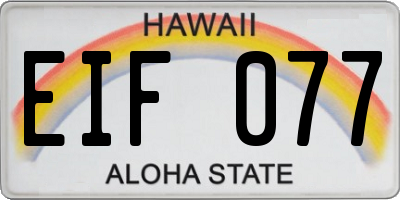 HI license plate EIF077