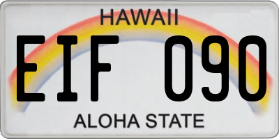 HI license plate EIF090
