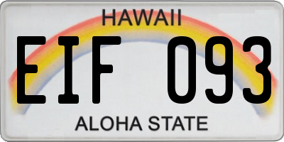 HI license plate EIF093