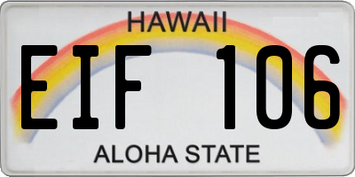 HI license plate EIF106