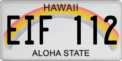 HI license plate EIF112